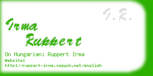 irma ruppert business card